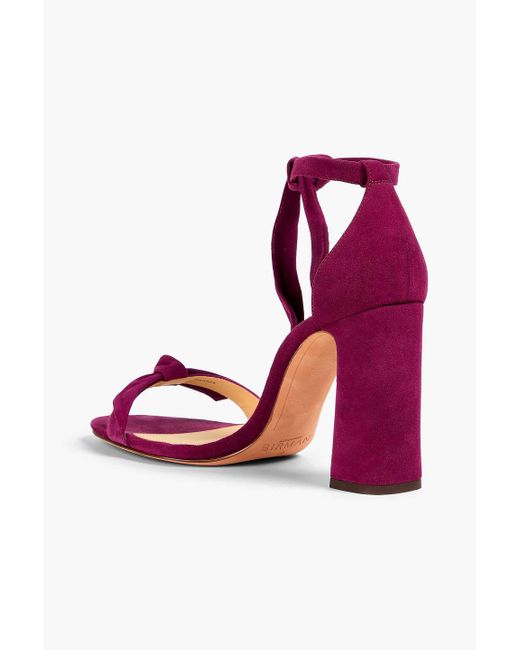 Alexandre Birman Pink Clarita Curve Bow-detailed Suede Sandals