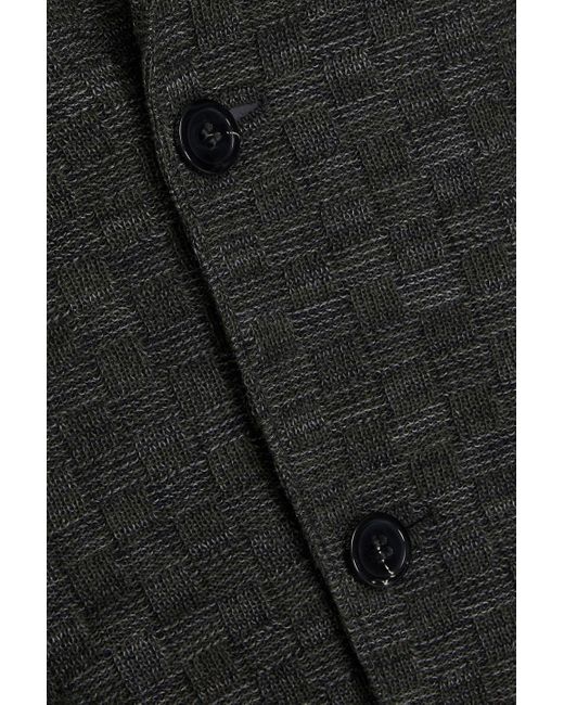 Emporio Armani Black Wool And Cotton-blend Blazer for men