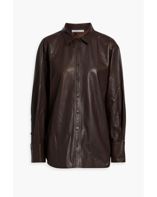 FRAME Brown Leather Shirt