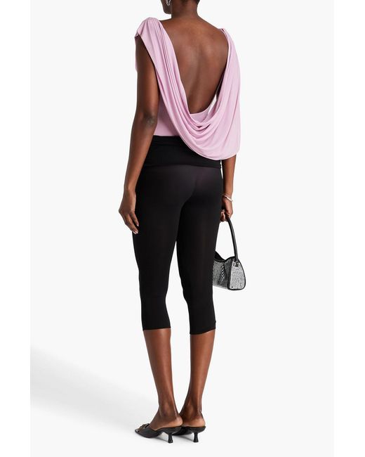 Magda Butrym Pink Draped Cupro-blend Jersey Bodysuit