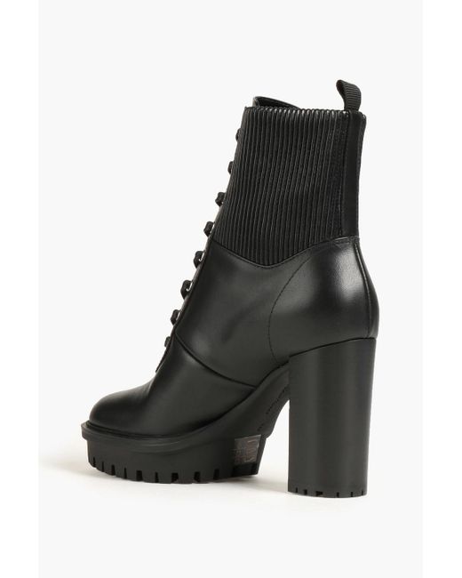Gianvito Rossi Black Martis Leather Platform Ankle Boots