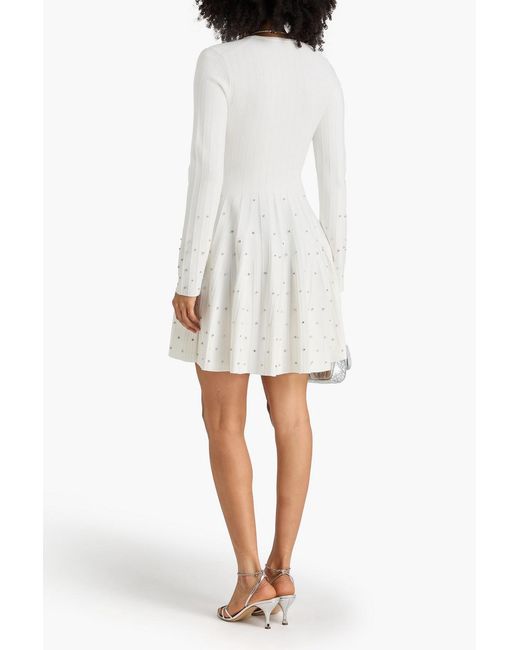 Jonathan Simkhai White Embellished Jacquard-knit Mini Dress