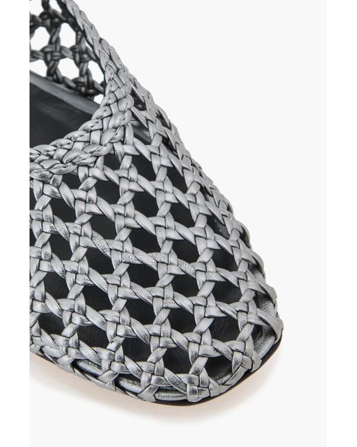 Le Monde Beryl Metallic Woven Leather Mary Jane Flats