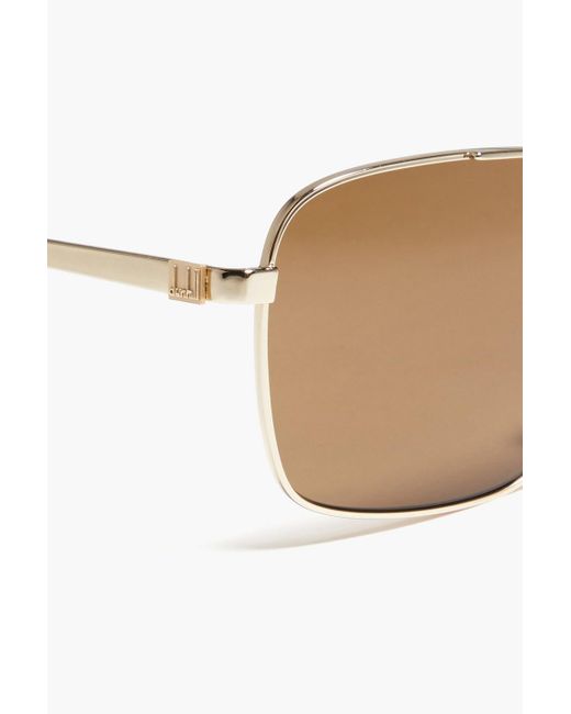 Dunhill Metallic Gold-tone Metal Square-frame Sunglasses for men