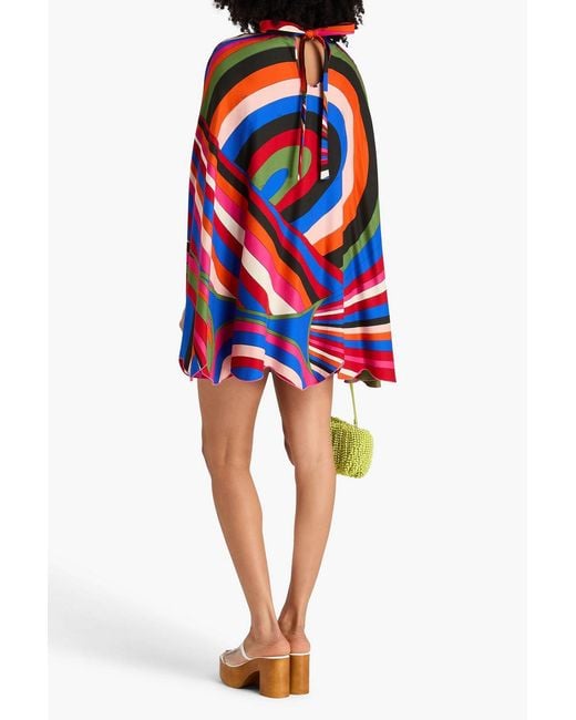 Emilio Pucci White Printed Linen-Blend Twill Mini Dress