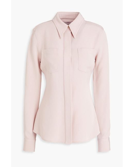 Victoria Beckham Pink Crepe Shirt