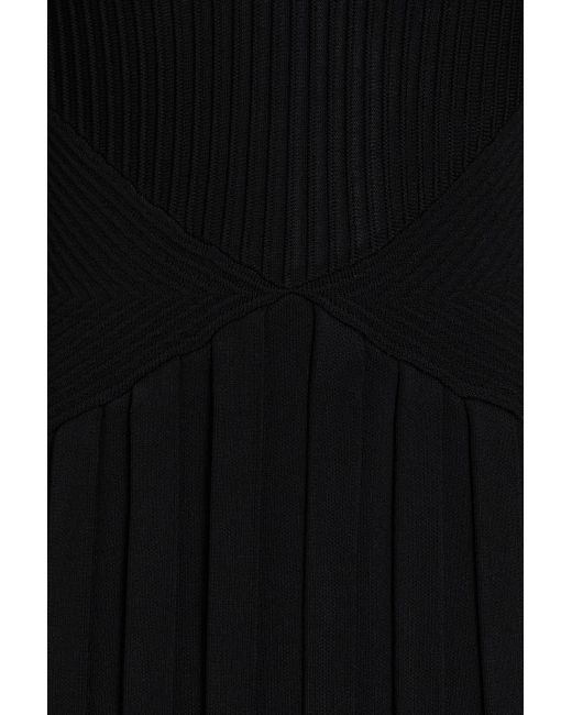 Emporio Armani Black Ribbed-knit Mini Dress
