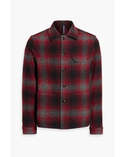 Slowear Red Montedoro Checked Wool-Flannel Jacket for men