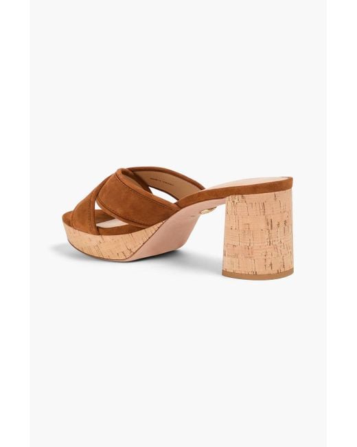 Veronica Beard Brown Dory Suede Platform Mules