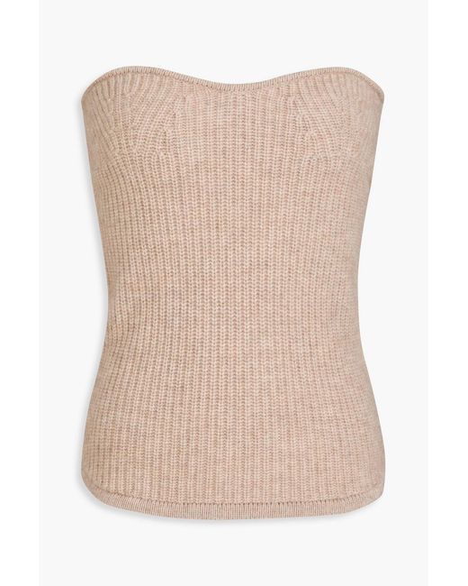 Isabel Marant Natural Blaze Strapless Wool And Cashmere-blend Top