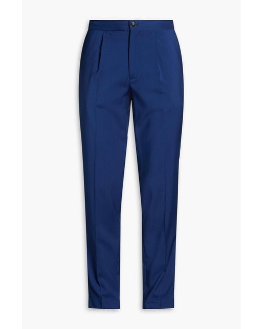 Slowear Blue Coated Linen Cargo Pants for men