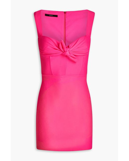 Alex Perry Pink Lycra Knotted Stretch-jersey Mini Dress