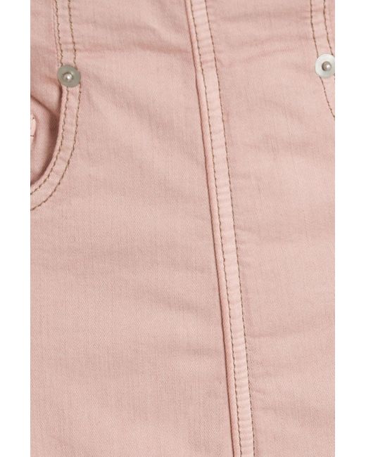 Rick Owens Pink Frayed Denim Shorts