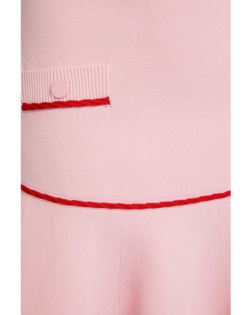 Claudie Pierlot Pink Piped Stretch-knit Mini Skirt
