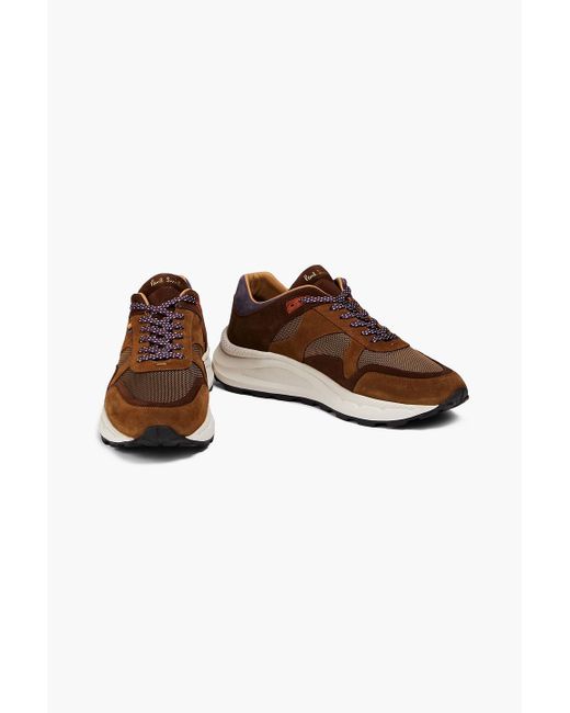 Paul Smith Brown Suede And Canvas Sneakers for men