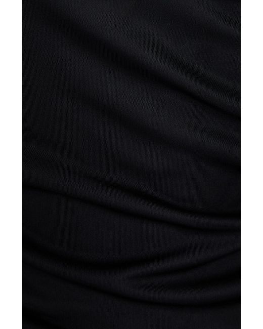 Isabel Marant Black Jiler Off-the-shoulder Twisted Satin-jersey Top