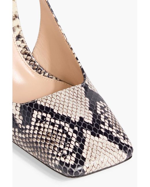 Gianvito Rossi Metallic Christina Snake-Effect Leather Slingback Pumps