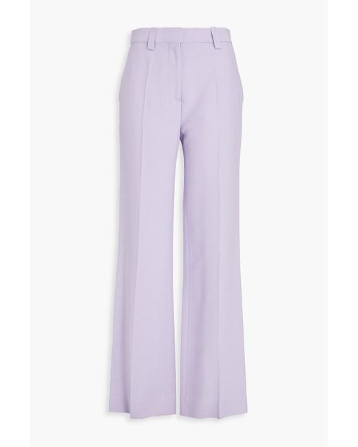 Victoria Beckham Purple Crepe Straight-leg Pants