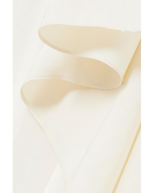 Brandon Maxwell White Adelaide Strapless Draped Satin-twill Maxi Dress