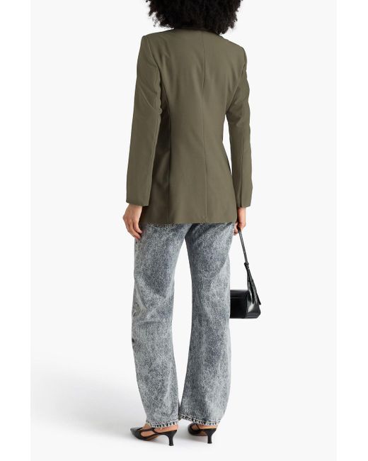 Maje Green Double-Breasted Crepe Blazer