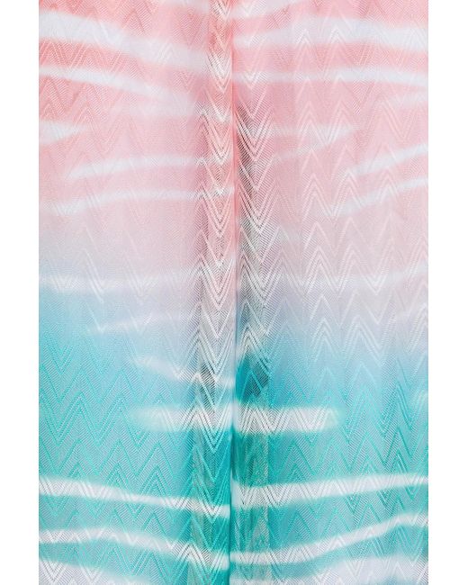 Missoni Multicolor Hose mit weitem bein und print aus häkelstrick
