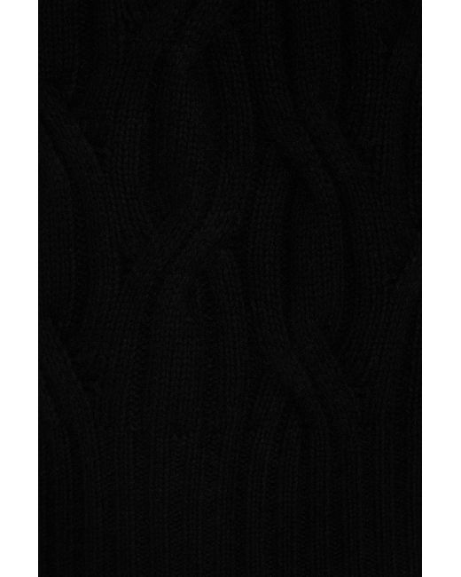 Autumn Cashmere Black Cable-knit Turtleneck Vest