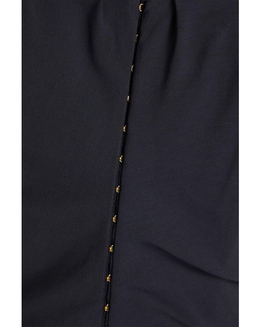 Jacquemus Blue Brasso Cropped Pleated Twill Top