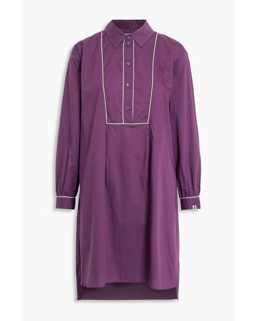 ALEXACHUNG Ebenezer Pleated Cotton-broadcloth Nightdress in Purple ...