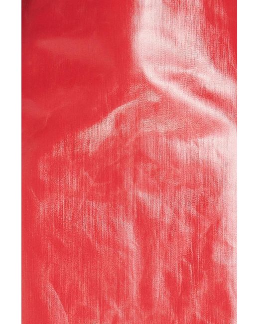 Rick Owens Red Pillar Coated-canvas Maxi Pencil Skirt
