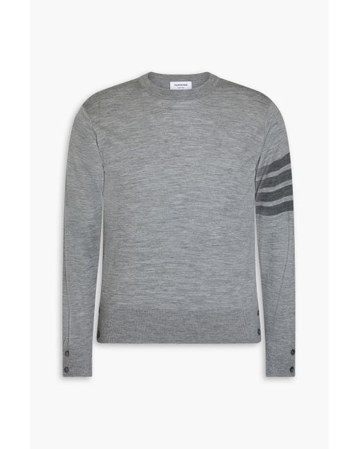 Thom Browne Gestreifter pullover aus merinowolle in Gray für Herren