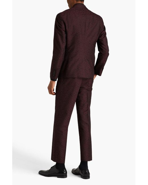 Dolce & Gabbana Purple Wool And Silk-blend Suit Jacket for men