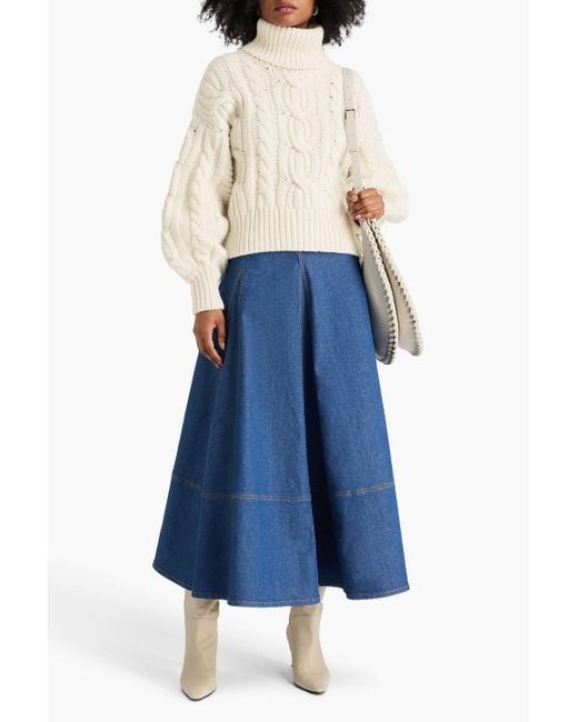 Zimmermann Natural Cable-knit Wool Turtleneck Sweater