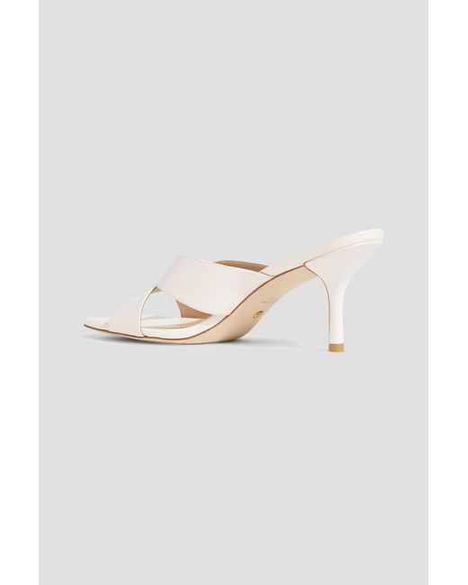 Stuart Weitzman White Carmen 75 Leather Mules