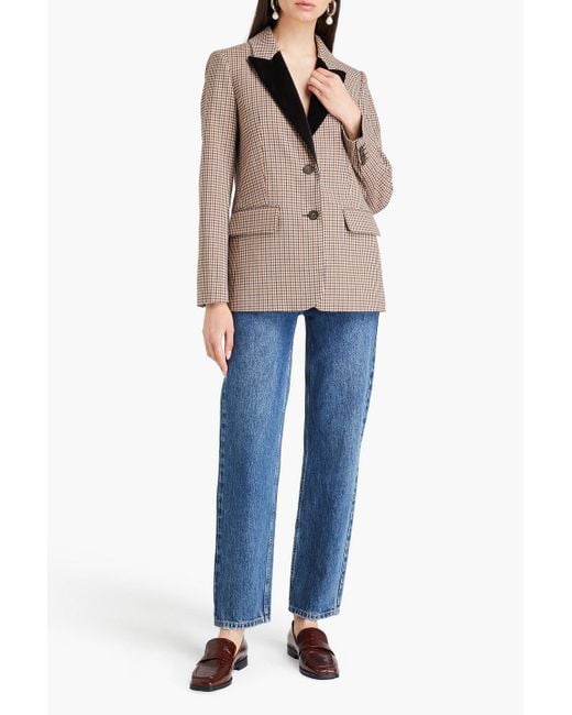 Claudie Pierlot Brown Checked Twill Blazer