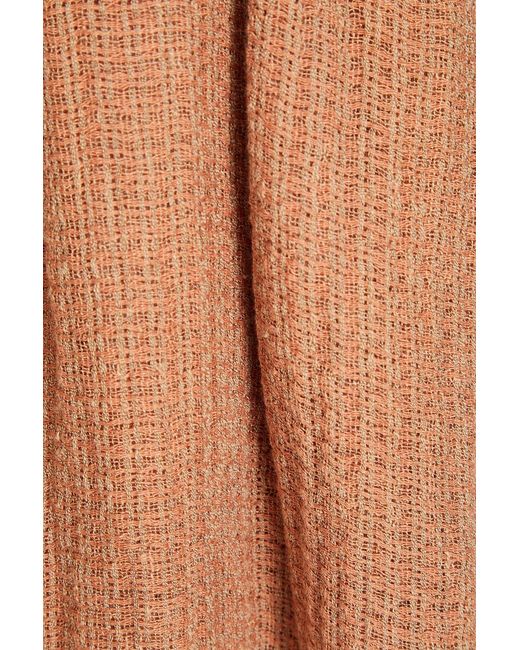 LeKasha Brown Dessouk Cutout Linen-gauze Maxi Dress