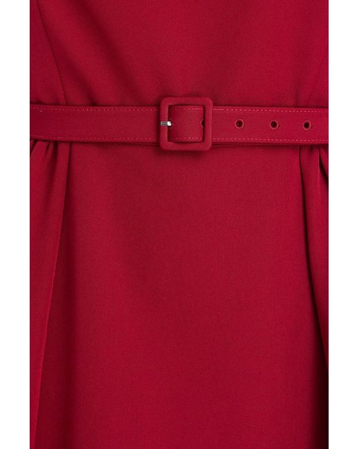 Roland Mouret Red Belted Crepe Maxi Dress