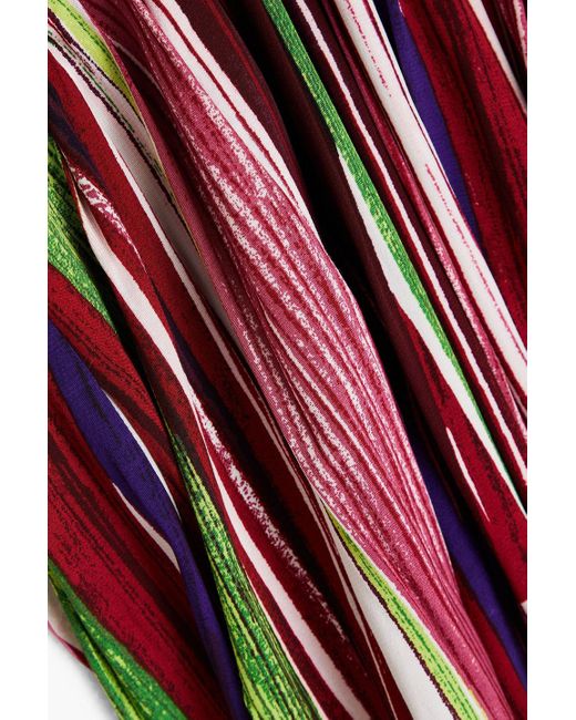 Diane von Furstenberg Red Jenifer Cutout Printed Crepe Maxi Dress