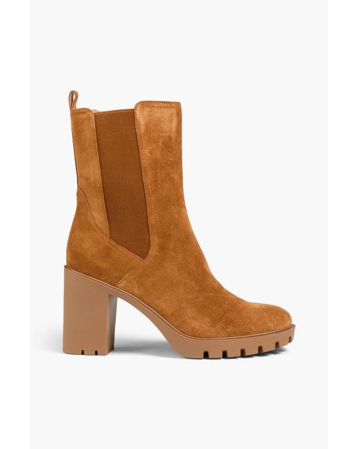 Veronica Beard Brown Riley Suede Chelsea Boots