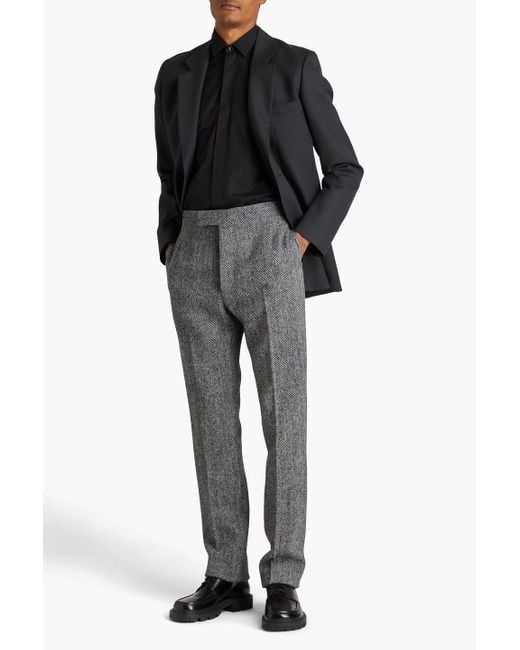 Thom Browne Gray Herringbone Wool-tweed Pants for men