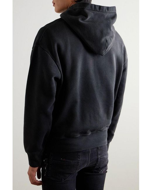 Amiri Black Distressed Logo-Print Cotton-Jersey Hoodie for men