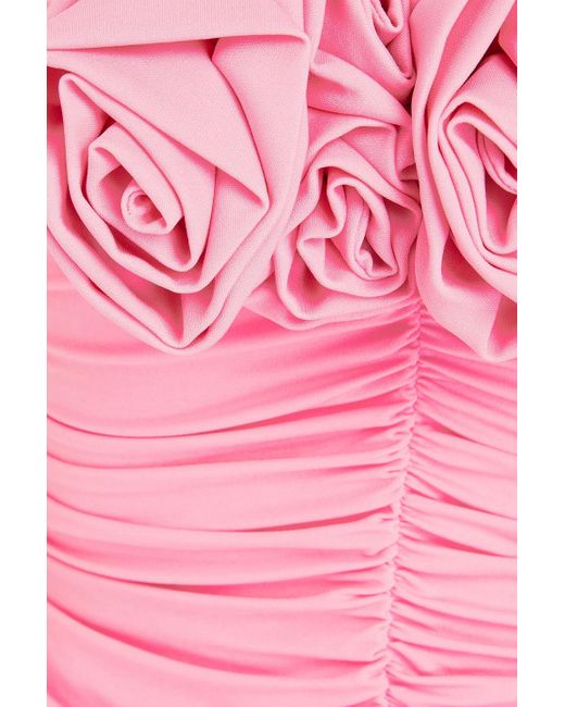 Magda Butrym Pink Ruched Jersey Mini Dress