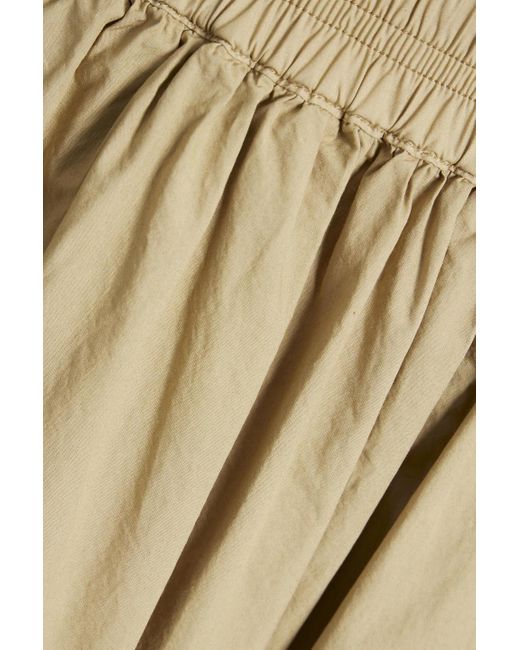 Alex Mill Natural Gathered Cotton-poplin Midi Skirt