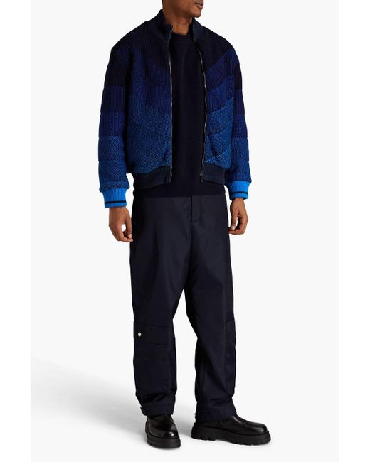 Missoni Blue Quilted Dégradé Bouclé-knit Bomber Jacket for men