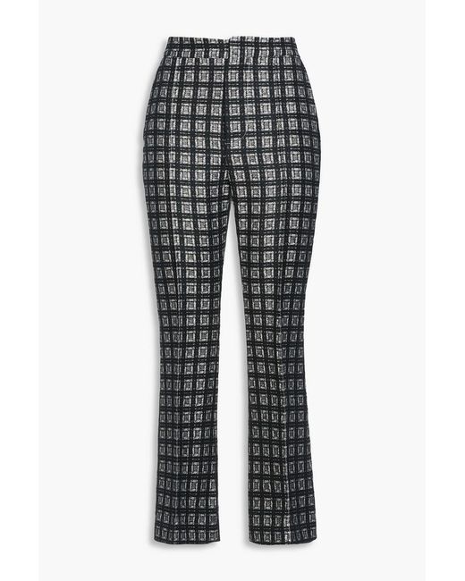 Marni Gray Checked Jacquard Flared Pants