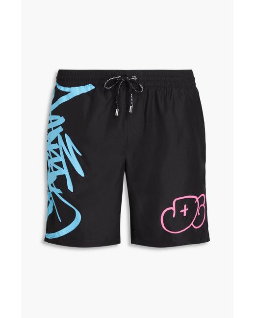 Dolce & Gabbana Black Short-length Printed Swim Shorts for men