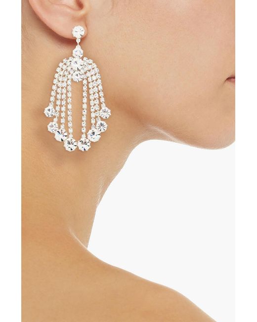 Magda Butrym White Silver-tone Crystal Earrings