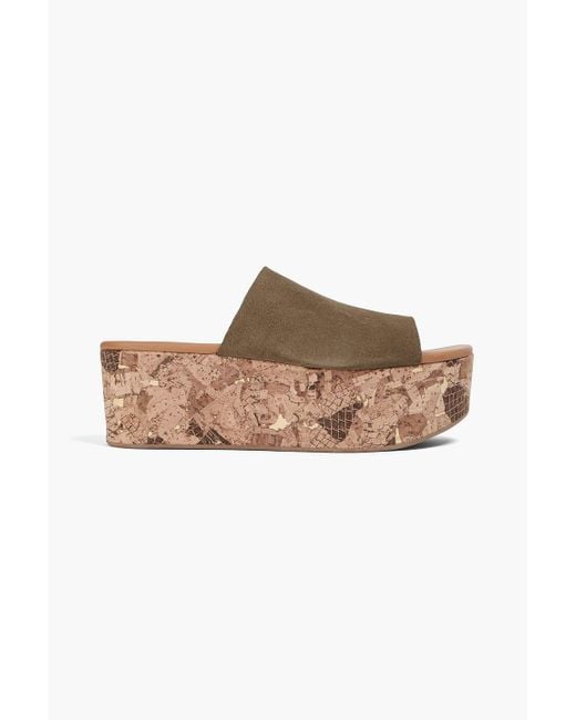 See By Chloé Green Liana Suede Platform Mules