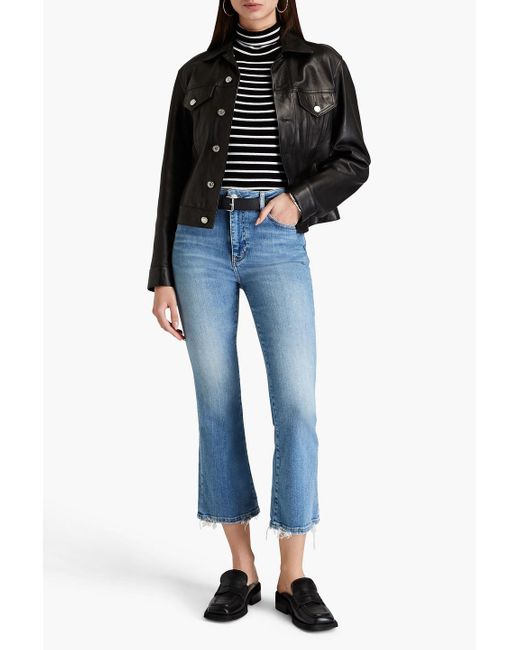 FRAME Blue Le Crop Mini Boot Faded High-rise Bootcut Jeans