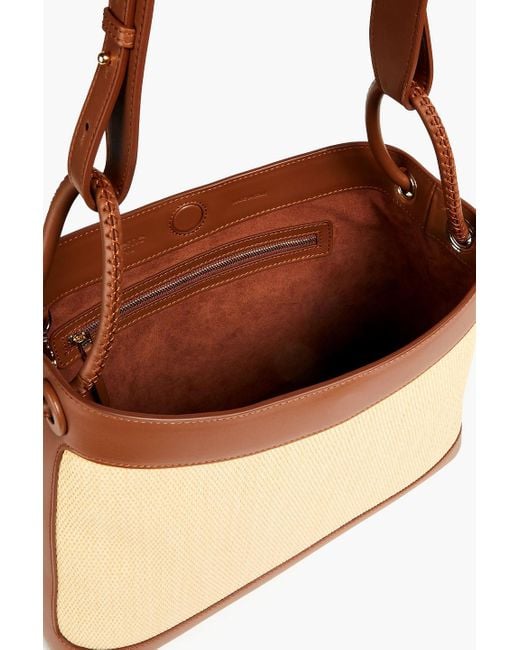 Elleme Natural Vosges Leather And Raffia Shoulder Bag