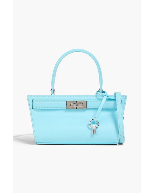 Tory Burch Blue Petite Lee Radziwill Cat Eye Matte-leather Tote